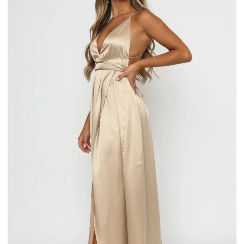 WHITE FOX ENDLESS LOVE MAXI CHAMPAGNE NWT SMALL - Picture 4 of 5